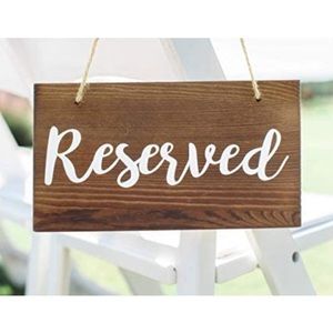 Reserved wedding signs (12 pack)